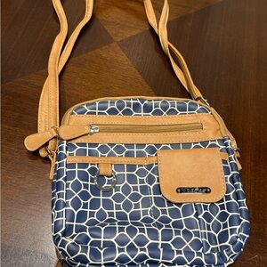 Elegant Tan and Brown Zippered Bag